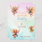 Fairy Birthday Party Invitation Feestdagenkaart (Voorkant / Achterkant)