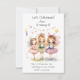 Fairy Birthday Party Invitation Kaart