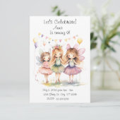 Fairy Birthday Party Invitation Kaart (Staand voorkant)