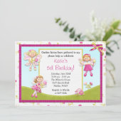 Fairy Birthday Party Invitation Kaart (Staand voorkant)