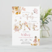 Fairy Birthday Party Invitation Kaart (Staand voorkant)