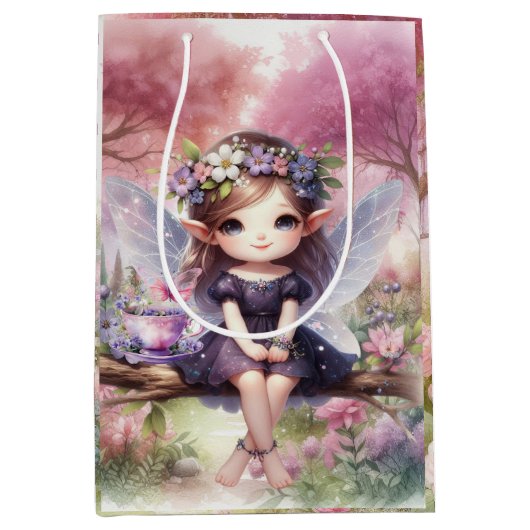 Fairy Birthday Party Medium Cadeauzakje (Voorkant)
