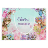 Fairy Birthday Princess Fairy Birthday Gift Bag Groot Cadeauzakje (Achterkant)