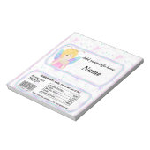 Fairy Birthday Snoep Bar Wrapper Party Favorieten Notitieblok (Linkerzijde)