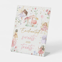 Fairy Birthday Sweets and Treat Reclamebord Met Voetstuk