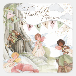 Fairy Birthday Vierkante Sticker