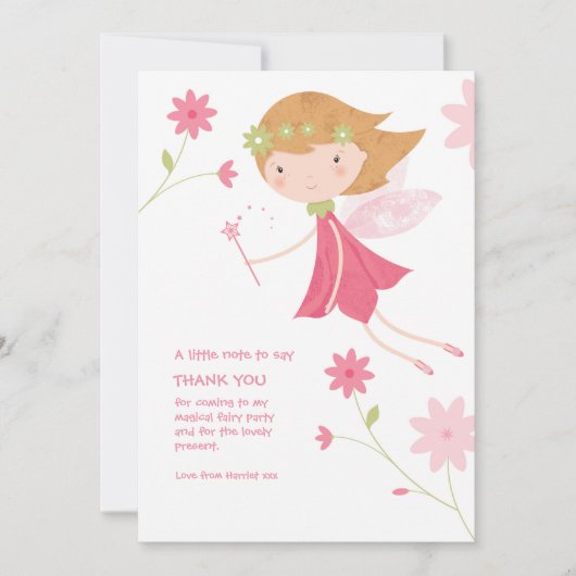 Fairy Birthday - whimsical - Hartelijk dank Bedankkaart (Voorkant)