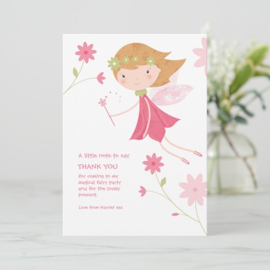 Fairy Birthday - whimsical - Hartelijk dank Bedankkaart (Staand voorkant)