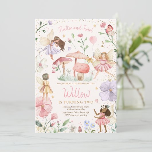 Fairy Birthday Whimsical Princess Fairy Birthday Kaart (Staand voorkant)