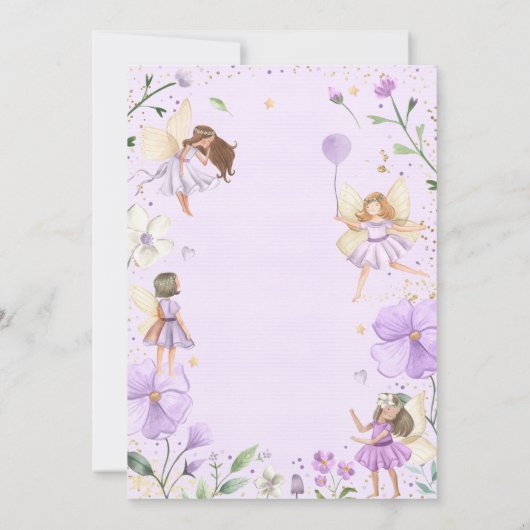 Fairy Birthday Whimsical Princess Fairy Birthday Kaart (Achterkant)