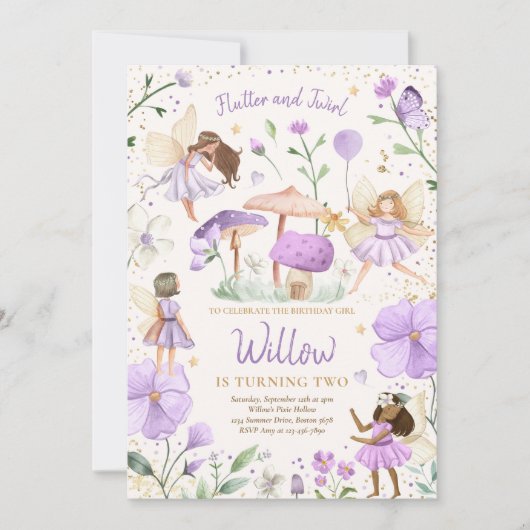 Fairy Birthday Whimsical Princess Fairy Birthday Kaart (Voorkant)