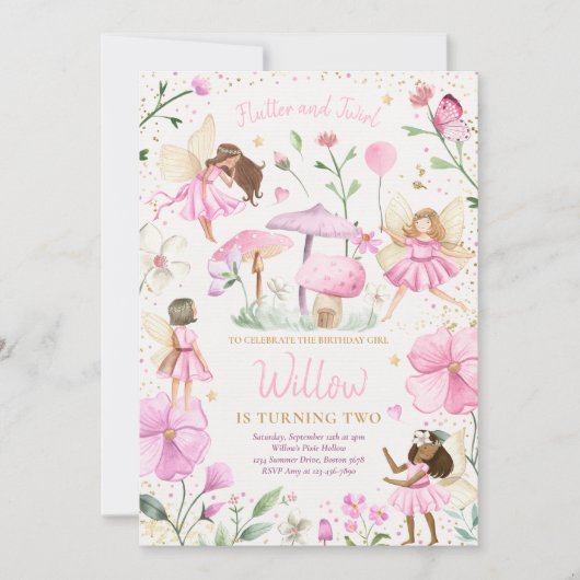 Fairy Birthday Whimsical Princess Fairy Birthday Kaart (Voorkant)
