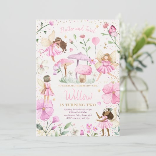 Fairy Birthday Whimsical Princess Fairy Birthday Kaart (Staand voorkant)