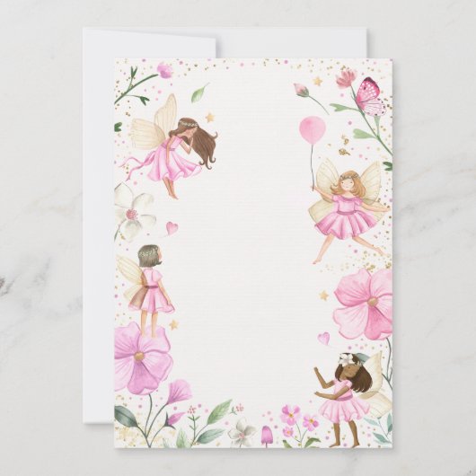 Fairy Birthday Whimsical Princess Fairy Birthday Kaart (Achterkant)