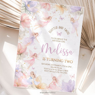 Fairy Birthday Wildflower Butterflies Kaart