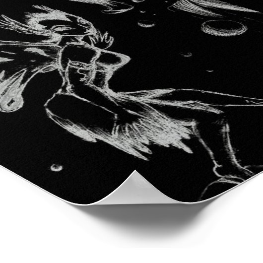 Fairy Black en White Poster (Hoek)