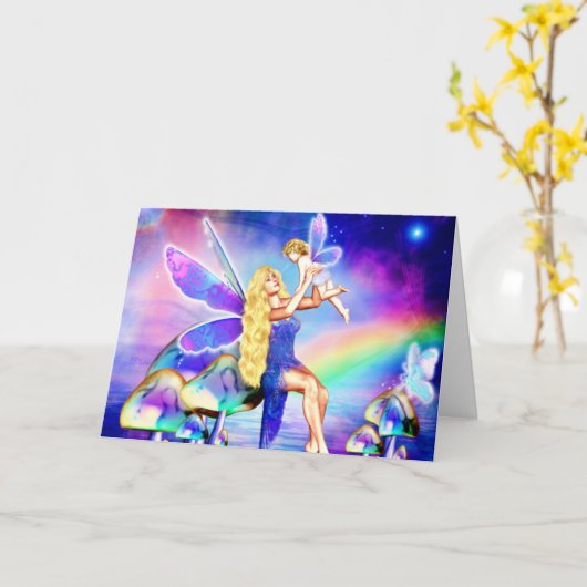 Fairy Blessing Wenskaart Kaart (Gele Bloem)