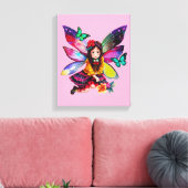 Fairy Bloemen Verzamelen Canvas Afdruk (Insitu (Woonkamer))