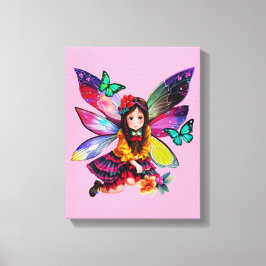 Fairy Bloemen Verzamelen Canvas Afdruk