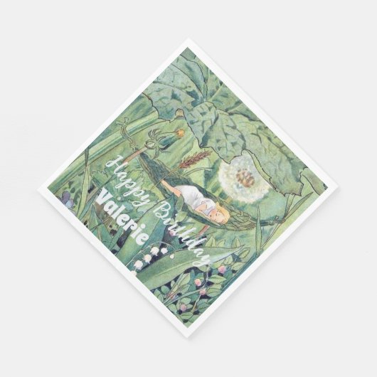 Fairy bloementuin betoverde bos meisje servet (Hoek)