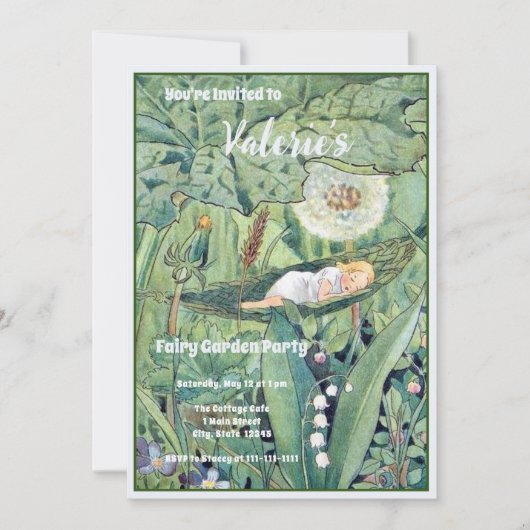 Fairy bloementuin betoverde bos meisje verjaardag kaart (Voorkant)