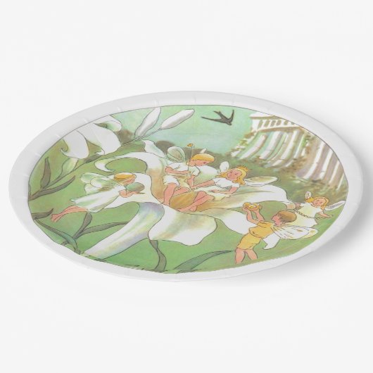 Fairy bloementuin betoverde bos meisje verjaardag papieren bordje (Gekanteld)