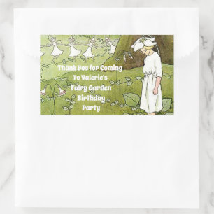 Fairy bloementuin betoverde bos meisje verjaardag rechthoekige sticker
