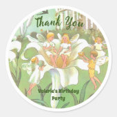 Fairy bloementuin betoverde bos meisje verjaardag ronde sticker (Voorkant)