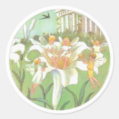 Fairy bloementuin betoverde bos meisje verjaardag ronde sticker (Voorkant)