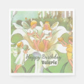 Fairy bloementuin betoverde bos meisje verjaardag servet (Voorkant)