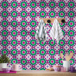 Fairy Blossoms Marokkaans mozaïek patroon Tegeltje<br><div class="desc">Een Marokkaanse bloementuin die je meeneemt naar een betoverde sprookjestuin,  waar levendige tegels bloeien onder het maanlicht,  omgeven door weelderig groen en een mysterieuze lucht.</div>