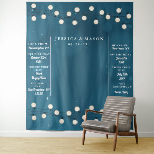 Fairy Bokeh String Lights Garland Bruiloft Achterg Wandkleed