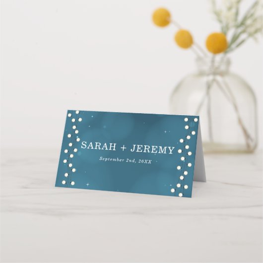 Fairy Bokeh String Lights Garland Bruiloft Plaatskaartje (Achterkant)