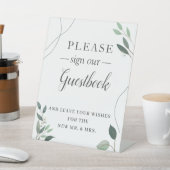 Fairy Bokeh String Lights Wedding Guestbook Reclamebord Met Voetstuk (Insitu)