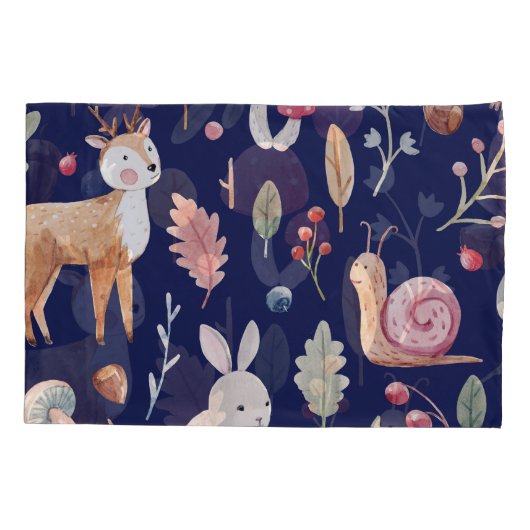 Fairy Bos Dieren Kinderen Waterverf Kussensloop (Achterkant)