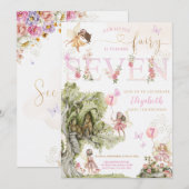 Fairy bos meisje verjaardag kaart (Voorkant / Achterkant)