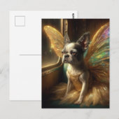 Fairy Boston Terrier in een  trein Briefkaart (Voorkant / Achterkant)