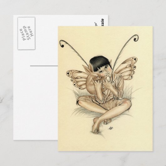 Fairy Boy Bunny Briefkaart (Voorkant / Achterkant)