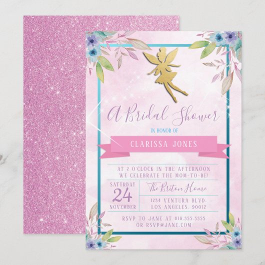 Fairy Bridal Shower Kaart (Voorkant / Achterkant)