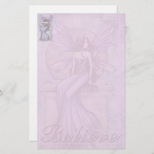 Fairy Briefpapier 'Believe' beroemd gemaakt door M (Voorkant / Achterkant)