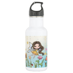 Fairy bruin haar meisje aangepaste naam Kinder kle Waterfles