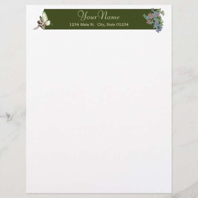 Fairy & Butterflies Letterhead (Voorkant)