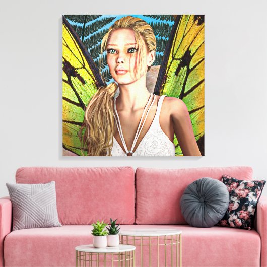 Fairy Butterfly Canvas Afdruk (Insitu (Woonkamer))