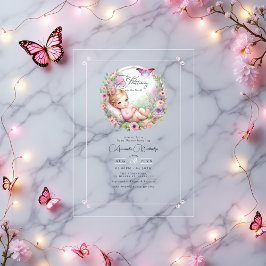 Fairy Butterfly Garden Flutter Love Baby shower Acryl Uitnodigingen