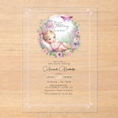 Fairy Butterfly Garden Flutter Love Baby shower Acryl Uitnodigingen (Voorkant)