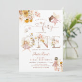 Fairy Butterfly Magical Wildflower 1e verjaardag Kaart (Staand voorkant)