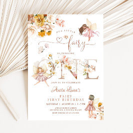 Fairy Butterfly Magical Wildflower 1e verjaardag Kaart