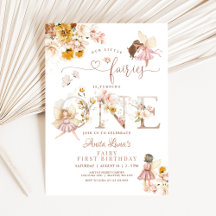 Fairy Butterfly Magical Wildflower 1e verjaardag