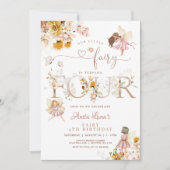 Fairy Butterfly Magical Wildflower 4e verjaardag Kaart (Voorkant)