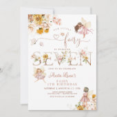 Fairy Butterfly Magical Wildflower 7e verjaardag Kaart (Voorkant)